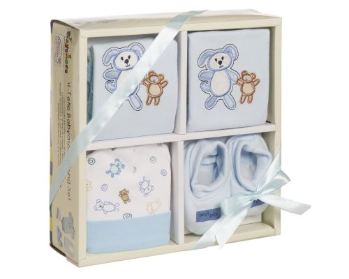 Playshoes coffret cadeau bébé bleu 4 pièces