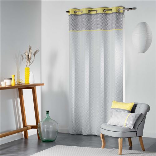 Rideau a oeillets 140 x 260 cm polyester imprime matik Jaune