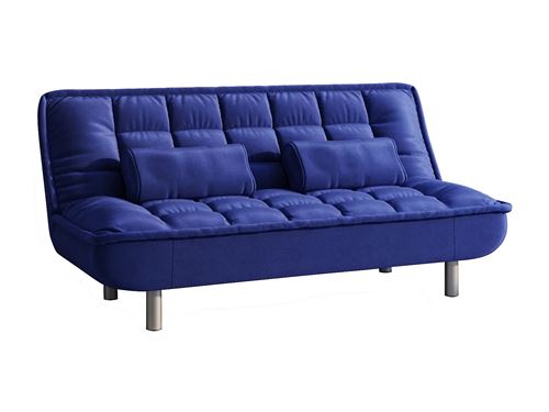 Clic clac Vente-unique Canapé clic-clac mishan en tissu - bleu