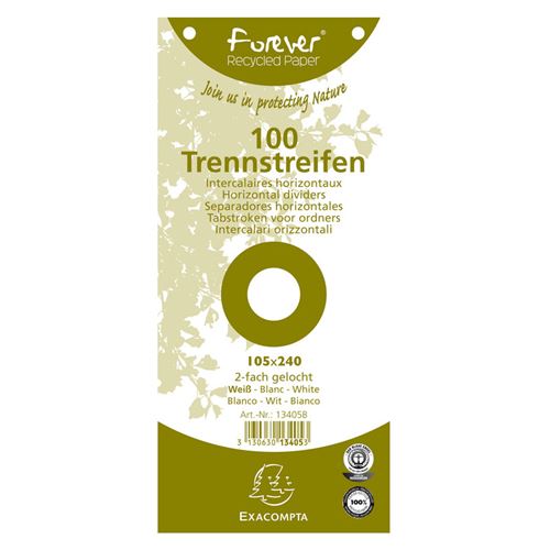 EXACOMPTA Fiches intercalaires, 105 x 240 mm, blanc