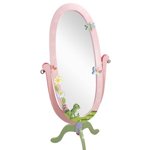 Miroir sur pied inclinable bois décoration intérieur chambre enfant bébé W-8968A
