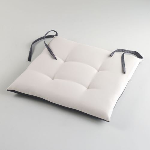 Assise matelassee 40 x 40 cm polyester bicolore garden Naturel/Anthracite