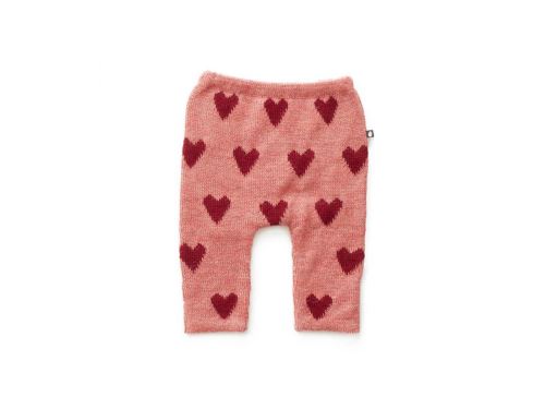 Oeuf Baby Clothes - Pantalon Alpaga rose cœurs rouges 6M
