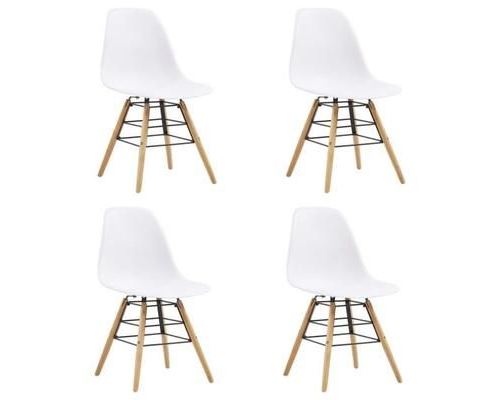vidaXL Chaises de salle à manger 4 pcs Blanc Plastique