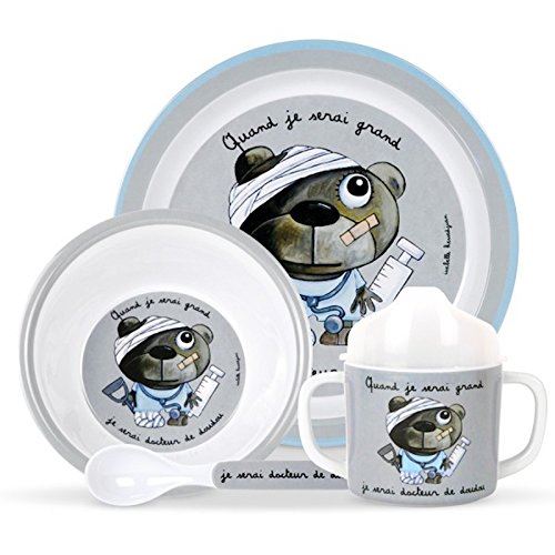 Set de repas Mélamine « Quand je serai grand je serai docteur de doudou »