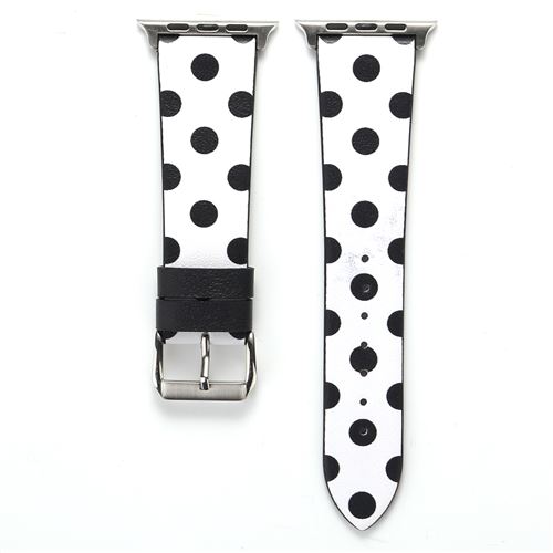  Bracelet de montre en cuir bicolor pour Apple Watch Series 6/ SE/ 5/ 4 40mm - Blanc&Noir 