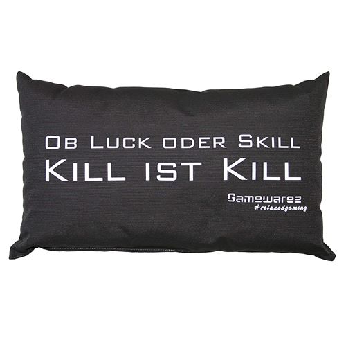 Gamewarez Coussin ob Luck Oder Skill Kill Ist Kill Pour Salon Et Chambre À Choucher (noir 30x50cm) Coussin De Voyage