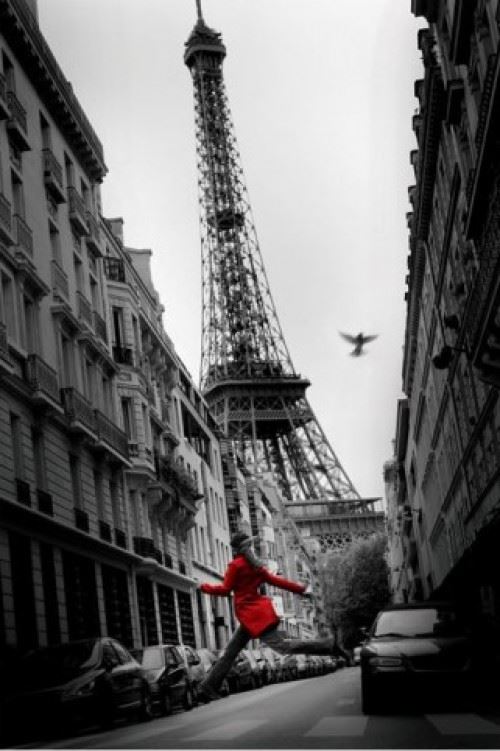 Tour Eiffel Poster - La Veste Rouge (91x61 cm)