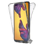 LeYi Coque Pour Huawei P20 Lite Avec Anneau Support, Double Couche Renforcée Défense Bumper TPU Silicone Antichoc Armure Housse Etui Avec Protection écran Pour Huawei P20 Lite Noir