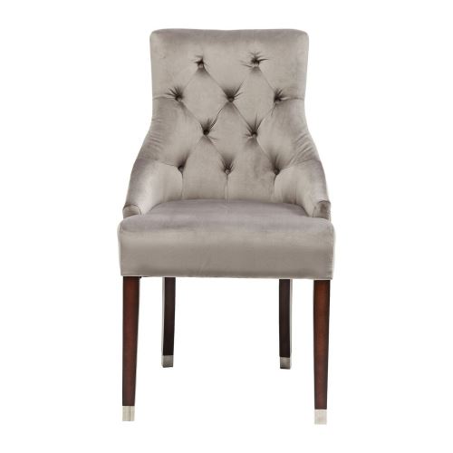 Chaise avec accoudoirs Prince velours gris Kare Design