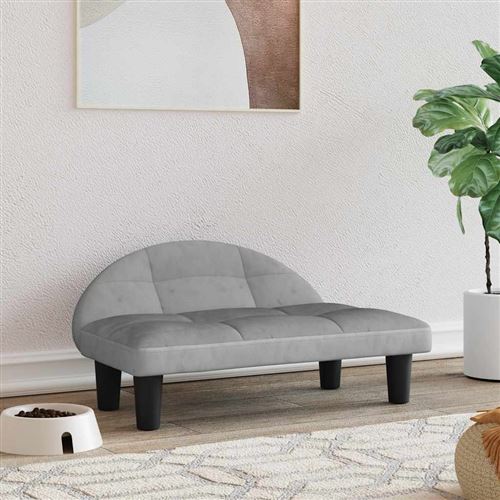 Meilleurs prix pour vidaXL Lit pour chien gris clair 70x52x30 cm velours