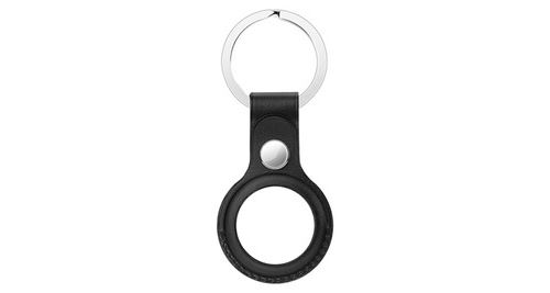 Pour airtag housse en cuir porte-clés housse shell skin tracker-protector cover noir