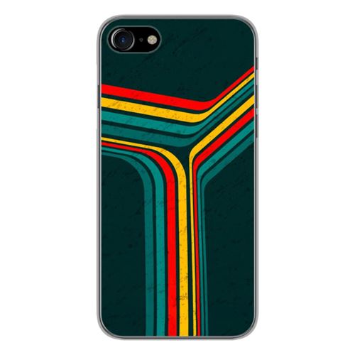 Coque en silicone imprimée compatible Apple iPhone 8 Retro lines