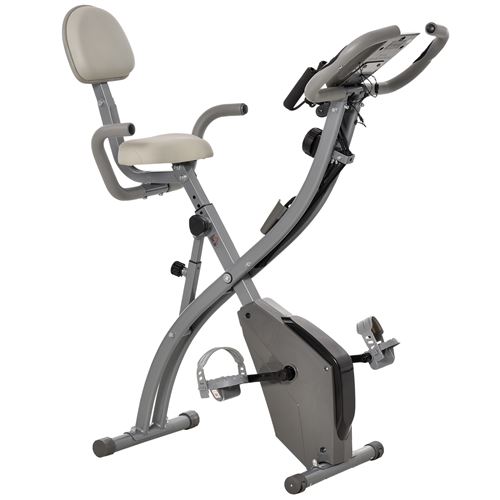 Vélo d'appartement pliant 8 niveaux de résistance magnétique dossier selle