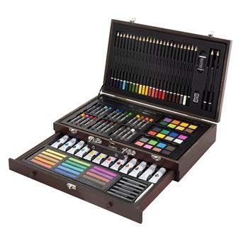 Coffret peinture huile acrylique crayons de couleur aquarelles