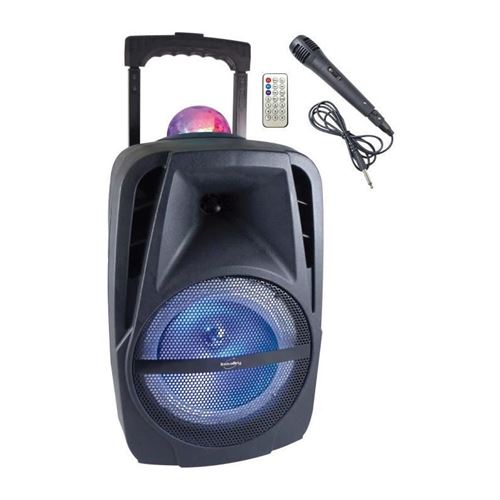 INOVALLEY KA116BOWL - Enceinte lumineuse Bluetooth 450W - Fonction Karaoke - Boule kaleidoscope LED multicolore - Port USB