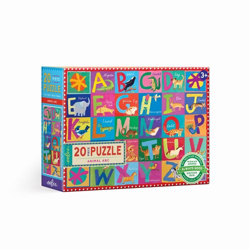 Puzzle carton enfant 20 pieces ABC ANIMAUX EEBOO Carton Multicolore