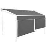 Store banne manuel 4x3 M gris anthracite lambrequin H.1,50 M