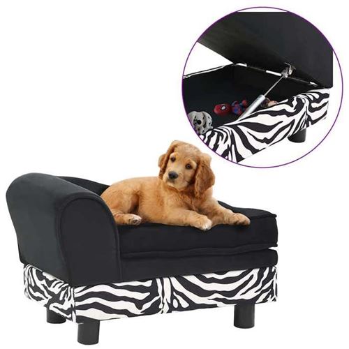 Meilleurs prix pour vidaXL Canapé pour chien Noir 57x34x36 cm Peluche