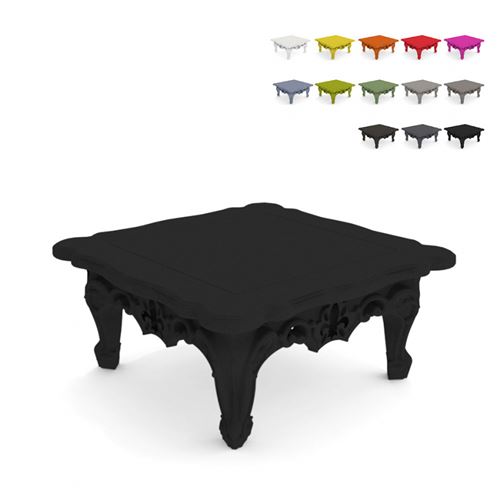 Table Basse Salon Extérieur Jardin Design Moderne Duke Of Love Slide, Couleur: Noir