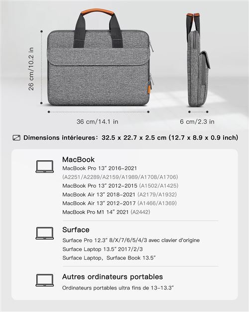 Housse PC Portable Inateck Housse Antichoc 13,3 Pouces Compatible