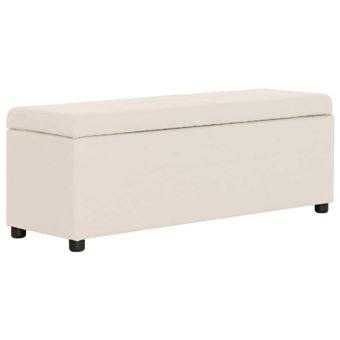 Banc avec compartiment de rangement 116 cm Crème Polyester - 1