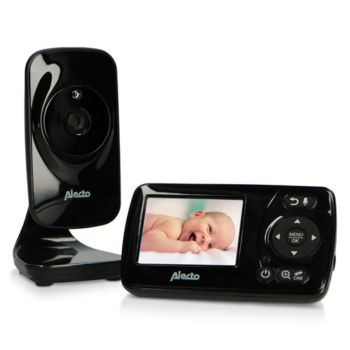 Babyphone avec caméra et écran couleur 2.4 Alecto DVM71BK Noir