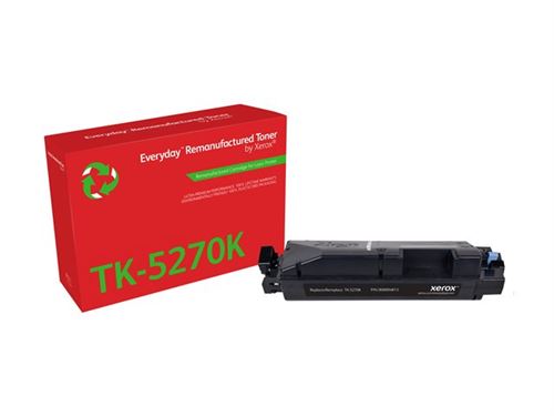 Toner remanufacturé Noir Everyday™ de Xerox compatible avec Kyocera TK-5270K, Capacité standard