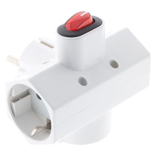 Non Communiqué Blanc Zenitech - Triplite Schuko 16A + Interrupteur