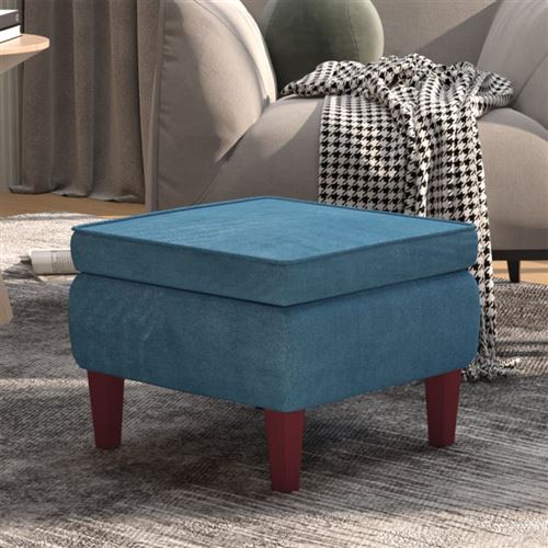 vidaXL - Tabouret - Velours - Bleu - Image 3