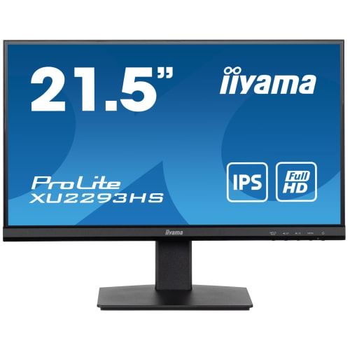 iiyama ProLite XU2293HS-B5 - Écran LED - 22" (21.5" visualisable) - 1920 x 1080 Full HD (1080p) @ 75 Hz - IPS - 250 cd/m² - 1000:1 - 3 ms - HDMI, DisplayPort - haut-parleurs - noir mat