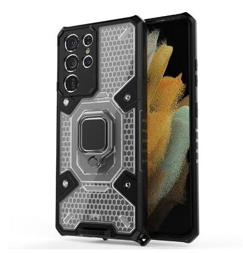 Coque avec Support Bague Pour Samsung Galaxy S22+ Frusde avec Bandoulière Etui-Noir