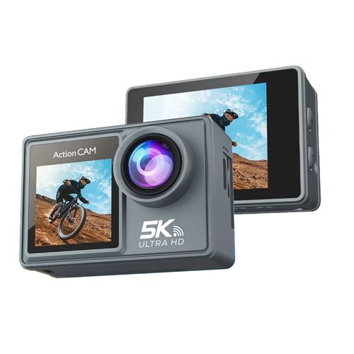 ‌Caméras sport SZSMART M40TR argentée avec anti-vibration et écran tactile (5K Ultra HD - Wi-Fi - objectif Sony IMX386 - 128 Go carte SD - microphones)‌