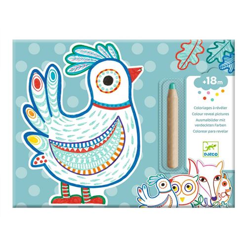 Coloriage enfant à révéler Djeco Animaux de la forêt