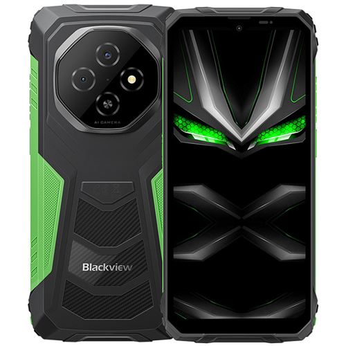 Blackview FORT 1 Téléphone Portable Incassable 6.56 12Go+128Go 10000mAh Smartphone Android 15 NFC Dual SIM GPS - Vert