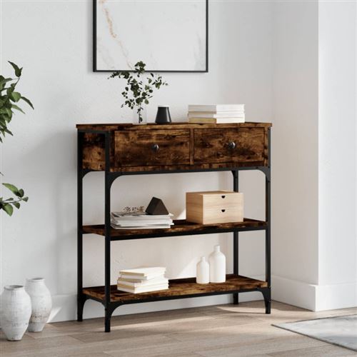 vidaXL Table console chêne fumé 72,5x25x75 cm bois d'ingénierie