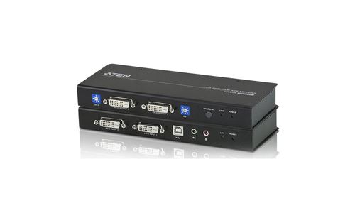 Aten CE604 prolong. KVM double écran DVI/USB/AUDIO/RS232 60M