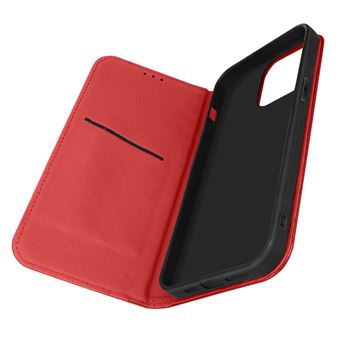 Étui Avizar IPhone 16 Pro Max – Clapet Rouge Avec Porte-cartes Et Support Vidéo