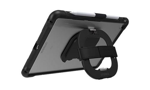 OtterBox Unlimited Series - Coque de protection pour tablette - avec béquille et dragonne - polyuréthane, polycarbonate, caoutchouc synthétique - cristal noir (incolore/noir) - avec protection d'écran - pour Apple 10.2-inch iPad (7ème génération, 8