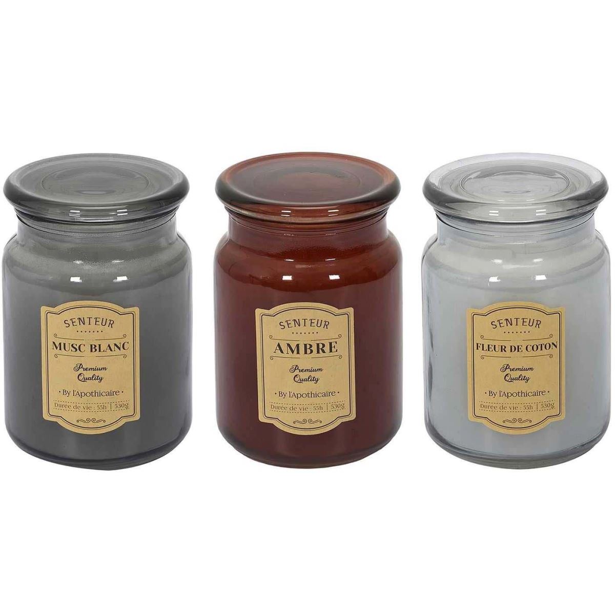 Bougie parfumée 10 x 12.5 cm Velours (Lot de 2) The Home Deco Factory