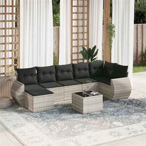 Non Communiqué Gris Salon De Jardin Modulable Vidaxl Resine Tressee 8 Pieces X 71 X 69 7 Personnes
