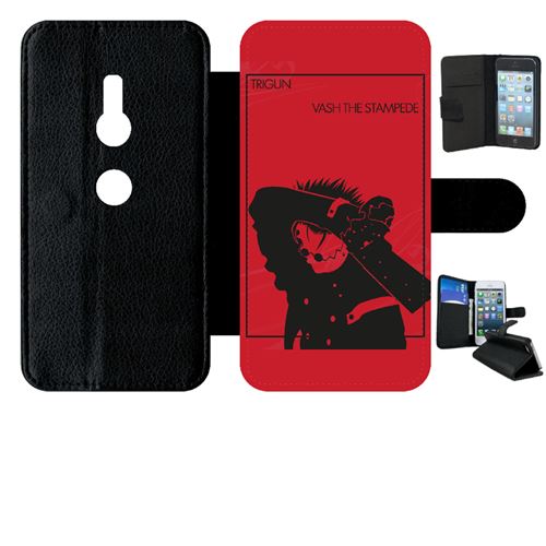 Etui My-Kase pour Xperia XZ2 - vash the stampede trigun minimalist - Simili-cuir Noir