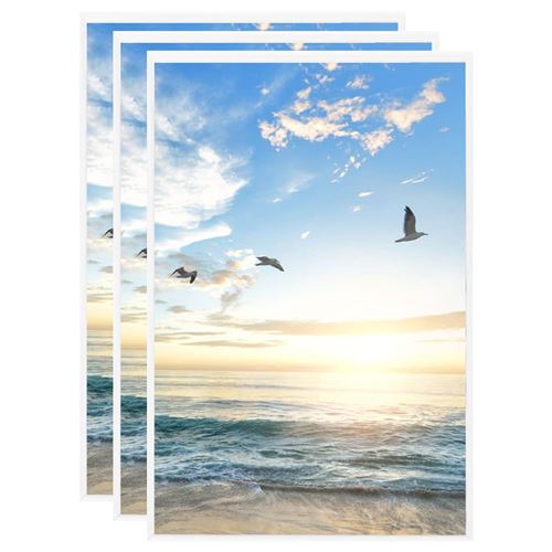 vidaXL Collage de cadres photo 3 pcs au mur table Blanc 28x35 cm MDF