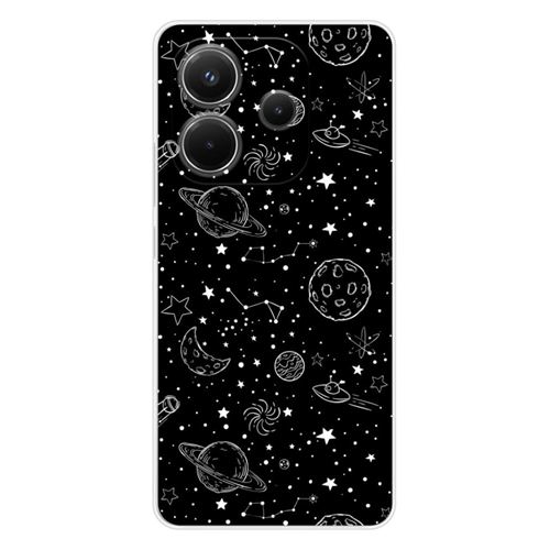 Coque en silicone - Compatible Xiaomi Redmi Note 14 4G - design galaxy draw