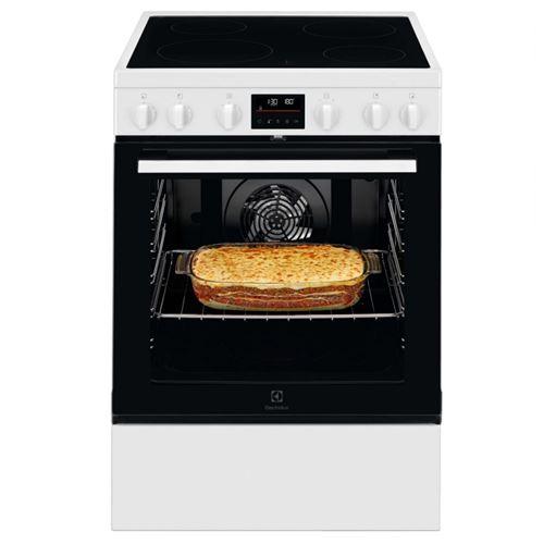 Cuisinière Vitrocéramique 73L 4 Feux Blanc Electrolux Lkr64890Aw