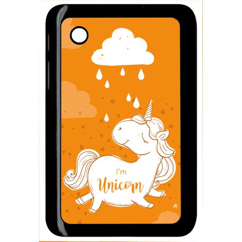 Coque samsung galaxy tab 2 p3100 unicorne nuage fond orange