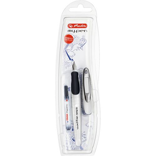 Stylo Plume My.Pen Pour Droitiers, Largeur Plume: M, Noir-Rouge