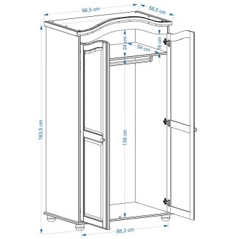 Armoire En Pin 2 Portes Davos Lasure Couleur Miel Achat Prix Fnac