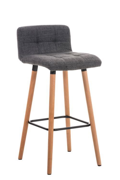 CLP Tabouret de bar Lincoln rev&ecirc;tement tissu , Gris clair