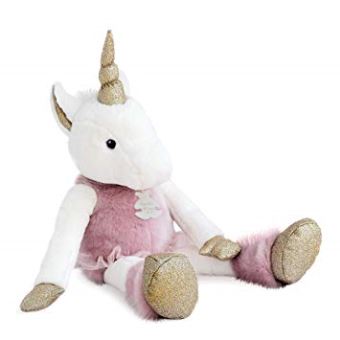 Doudou Histoire d'ours Twist Licorne 60 cm Blanc et rose